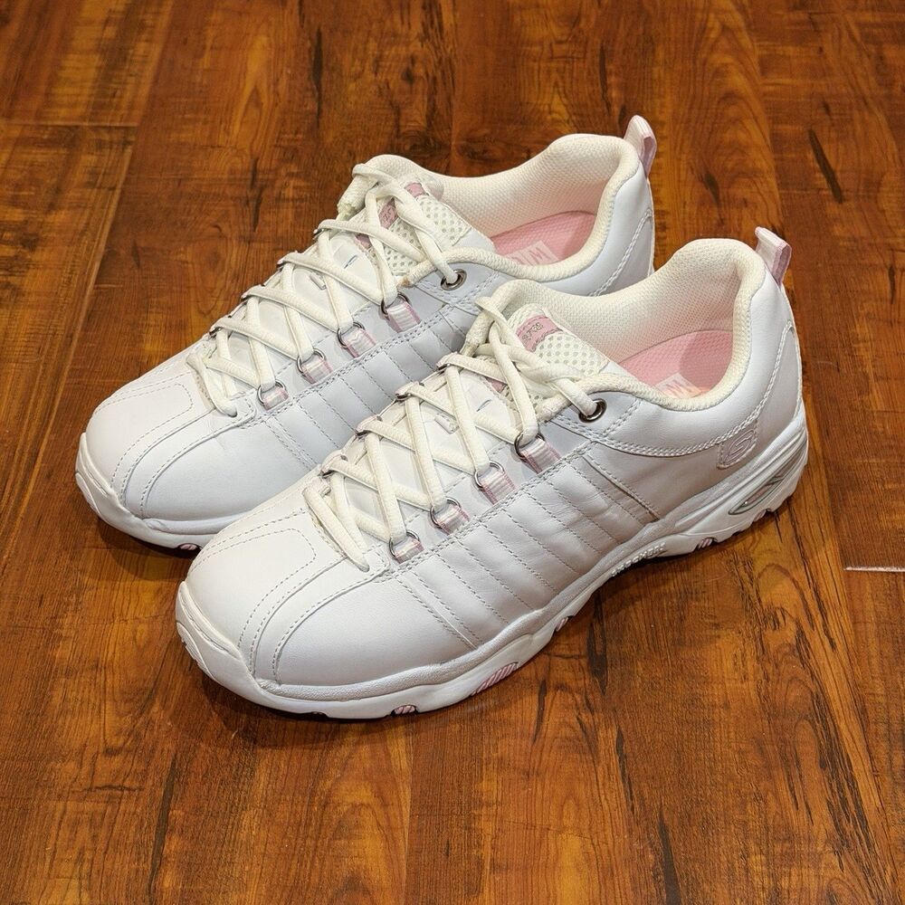 Skechers For Safety Work Slip Resistant White Pink Meribel Shoes Womens Size 8